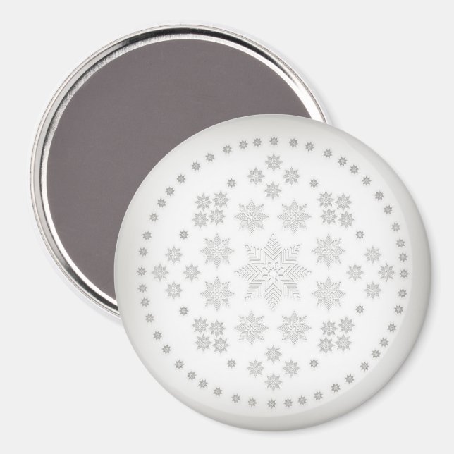 Snowflake Circle Magnet (Front/Back)