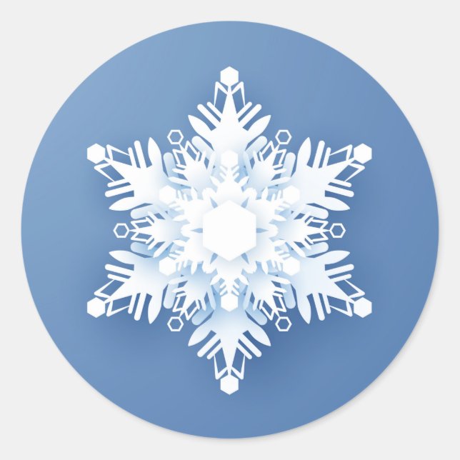 Snowflake Classic Round Sticker (Front)