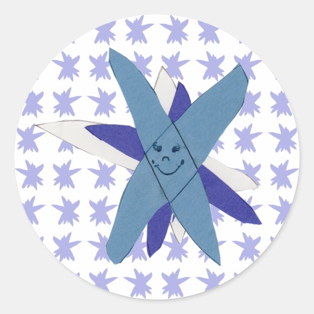 Snowflake Classic Round Sticker (Front)