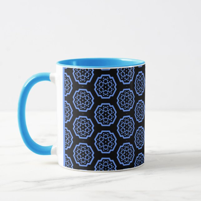 Snowflake Constellation - Blue Mug (Left)