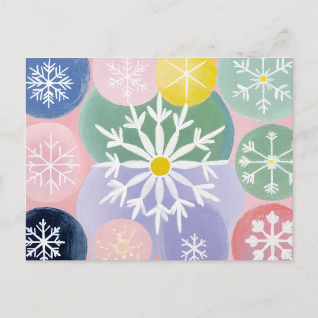 Snowflake Constellations Holiday Postcard (Front)