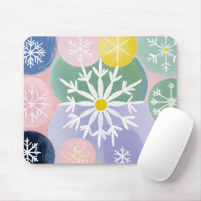 Snowflake Constellations Mouse Pad (With Mouse)