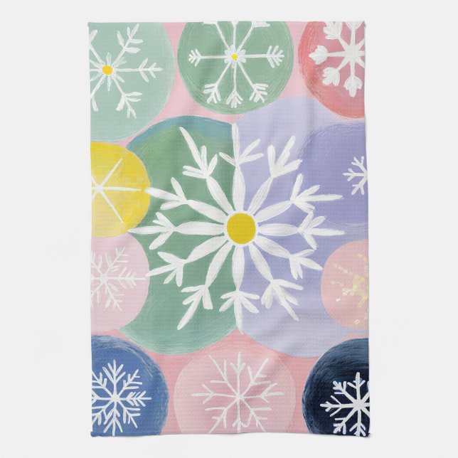 Snowflake Constellations Tea Towel (Vertical)