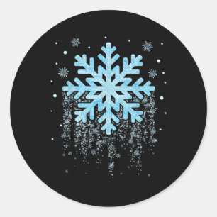 Snowflake Costume Winter Christmas Matching Mens K Classic Round Sticker