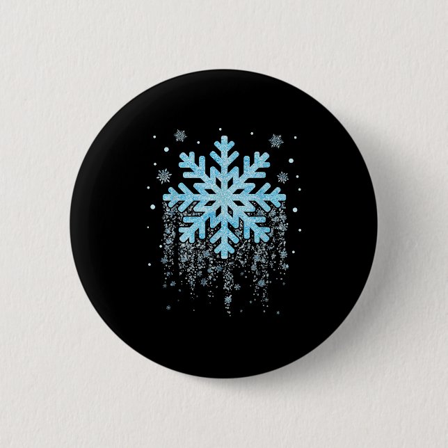 Snowflake Costume Winter Christmas Matching Mens W 6 Cm Round Badge (Front)