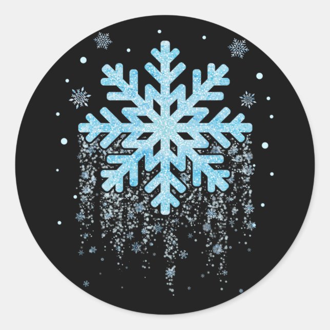 snowflake costume winter christmas matching mens w classic round sticker (Front)