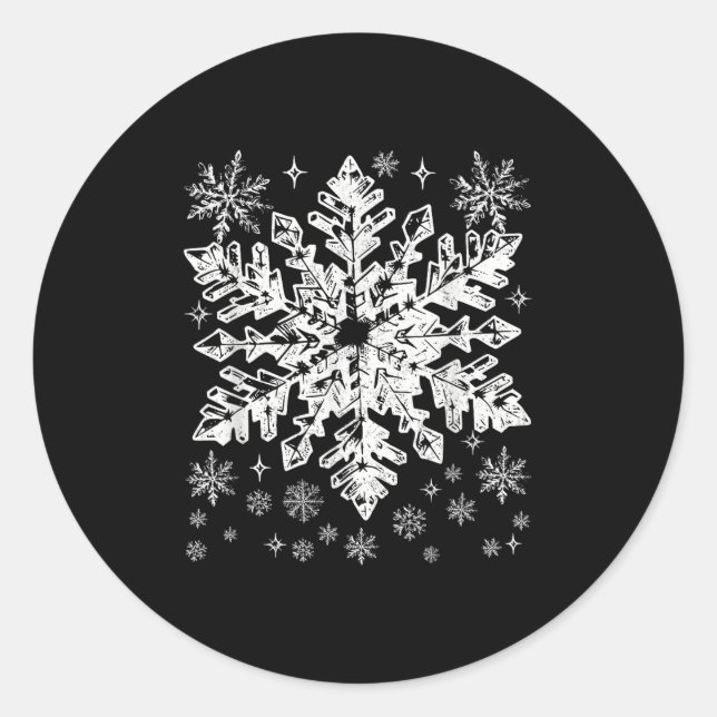 Snowflake Costume Winter Christmas Matching Mens W Classic Round Sticker (Front)