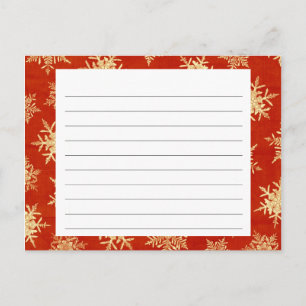 Snowflake Covered Christmas Recipe Card
