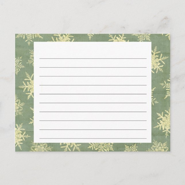 Snowflake Covered Christmas Recipe Card (Front)