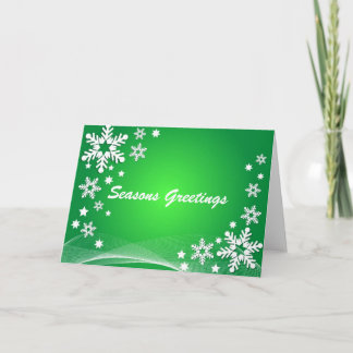 Snowflake creation green holiday card