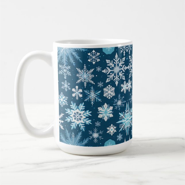 snowflake crystals coffee mug (Left)