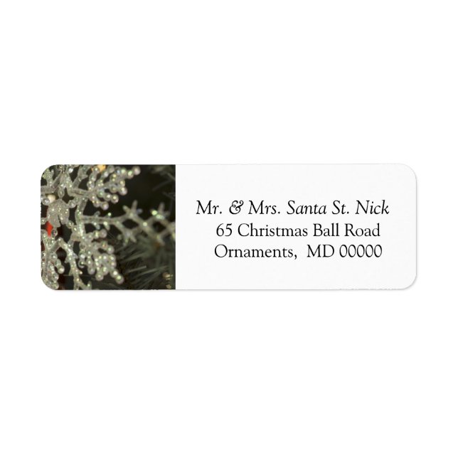 Snowflake Custom Happy Christmas Return Address Label (Front)