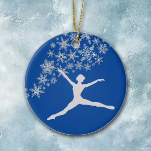 Snowflake Dancer Blue Personalised Christmas Ceramic Ornament