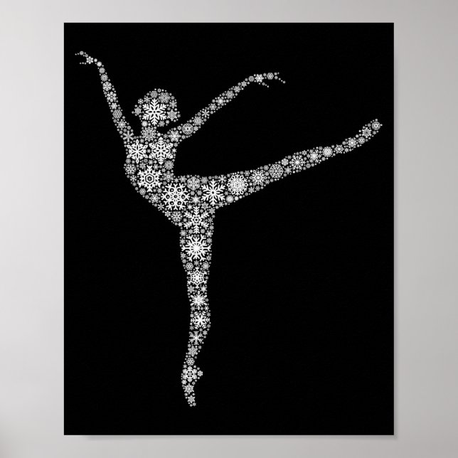 Snowflake Dancer Merry Christmas - Ballet Dance Ba Poster (Front)