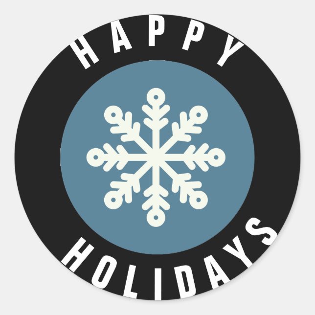 Snowflake Design Happy Holiday  Sticker (Front)