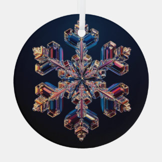 Snowflake design on a glass ornament