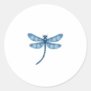Snowflake Dragonfly Spirit Classic Round Sticker