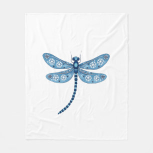 Snowflake Dragonfly Spirit Fleece Blanket