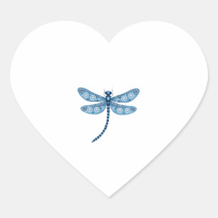 Snowflake Dragonfly Spirit Heart Sticker