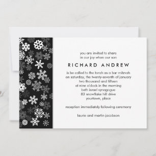 Snowflake Edge 2 Bar Mitzvah Invitation