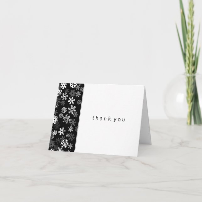 Snowflake Edge 2 Bar Mitzvah Thank You Card (Front)
