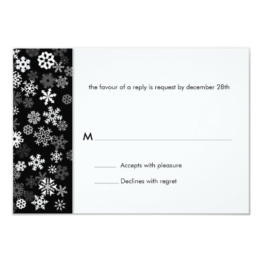 Snowflake Edge Bar Mitzvah Reply Card