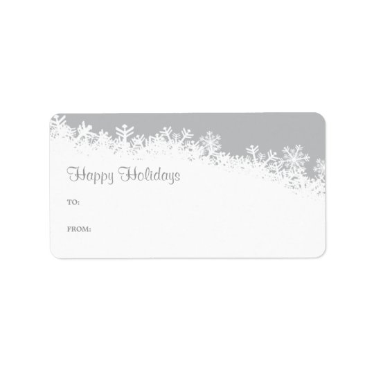 Snowflake Edge Holiday Gift Label Address Label