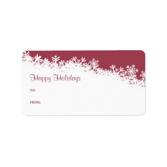 Snowflake Edge Holiday Gift Label Address Label