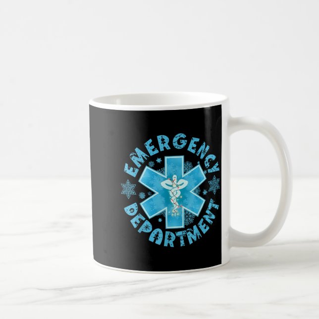 Snowflake Emergency Department Winter Er Ed Nurse  Coffee Mug (Right)