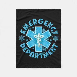 Snowflake Emergency Department Winter Er Ed Nurse Fleece Blanket