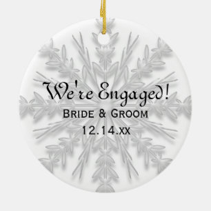 Snowflake Engagement Photo Ornament