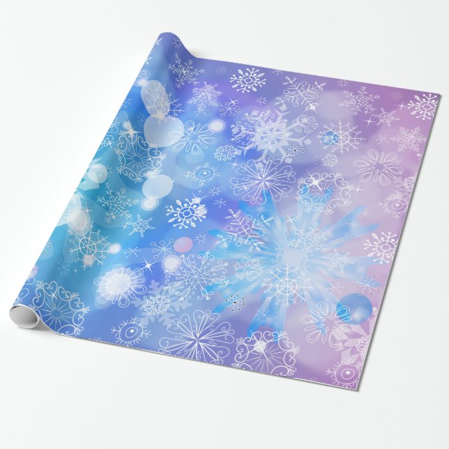 Snowflake Fantasy Wrapping Paper (Unrolled)
