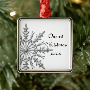 Snowflake First Christmas Together Metal Tree Decoration