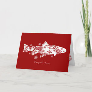 Snowflake Fish Holiday Greeting Card