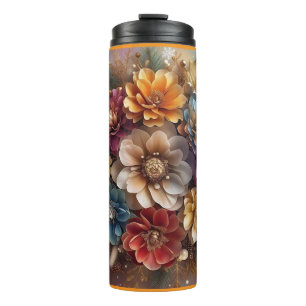 "Snowflake Floral Design" Thermal Tumbler
