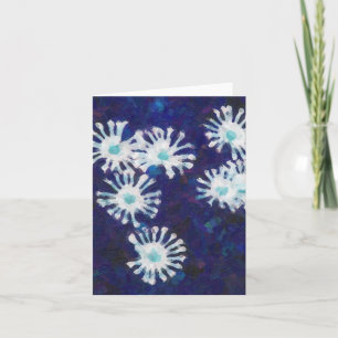 Snowflake Flower Blue Note Card