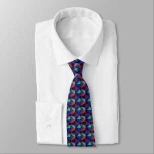Snowflake Fractal Pattern Purple Blue Tie