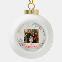 Snowflake Frame Family Photo Christmas Ornament
