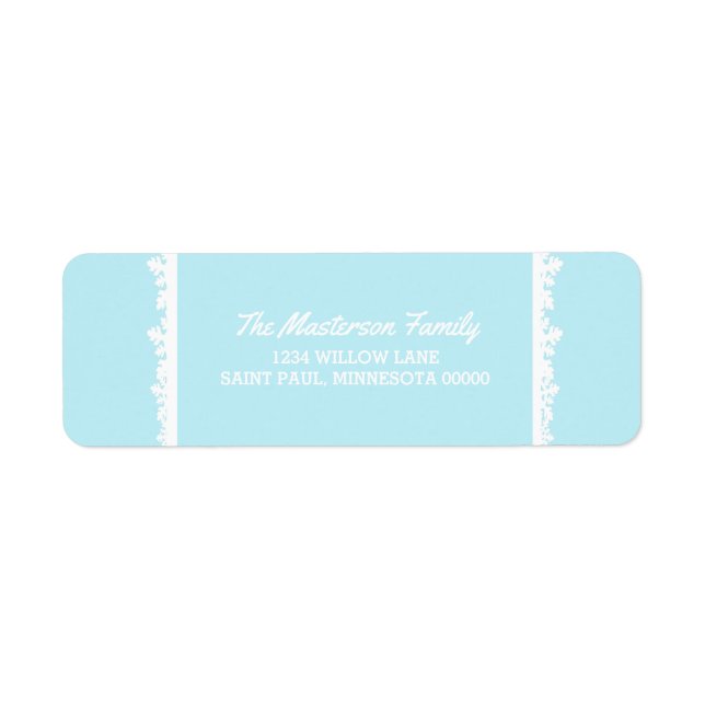 Snowflake Frame Holiday Return Address Label (Front)
