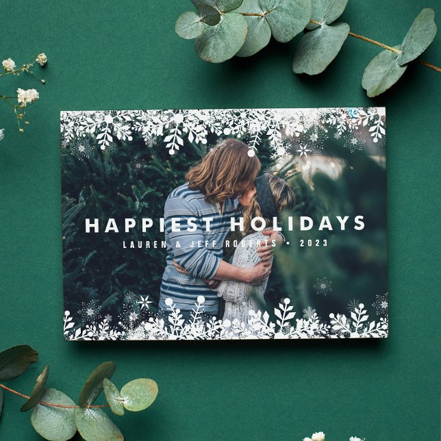 Snowflake Frame | Modern Holiday Photo Card (Creator Uploaded)