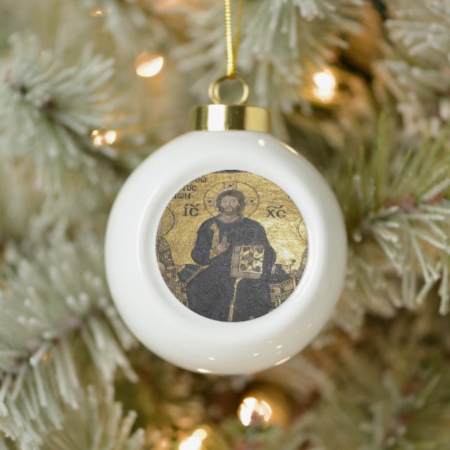 Snowflake Frame Ornament Jesus Mosaic (Tree)