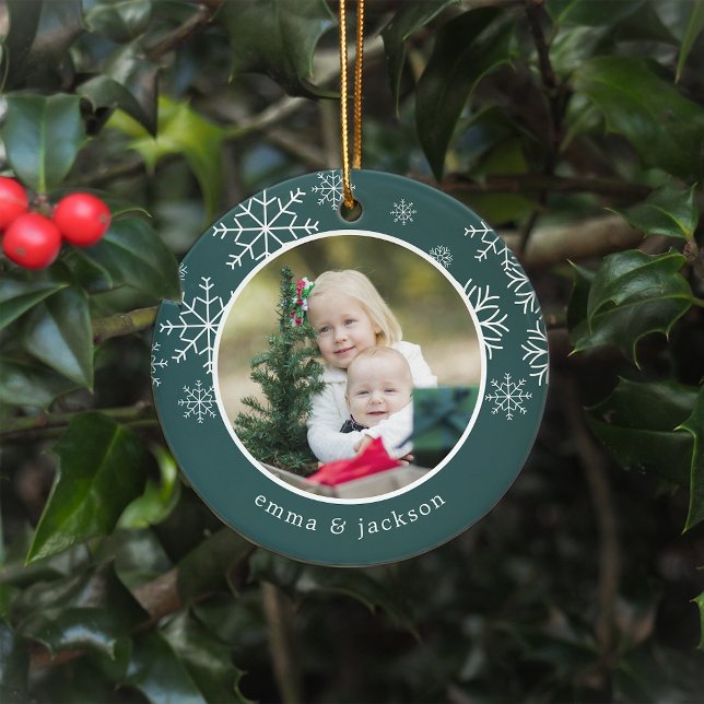 Snowflake Frame | Photo Ceramic Ornament (Creator Uploaded)