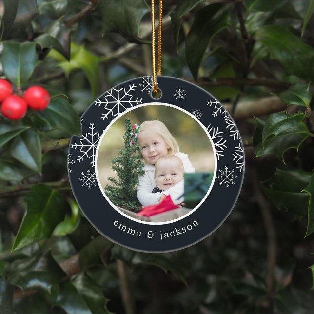 Snowflake Frame | Photo Ceramic Ornament (Creator Uploaded)