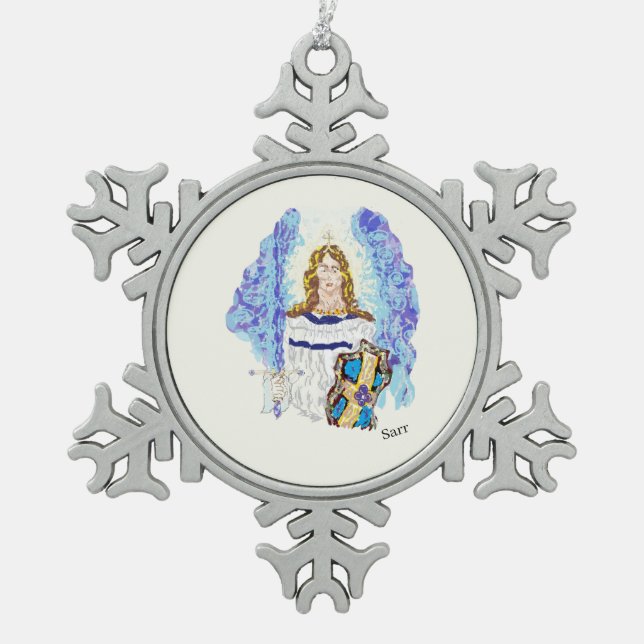 Snowflake Framed Ornament : Archangel Micheal (Front)