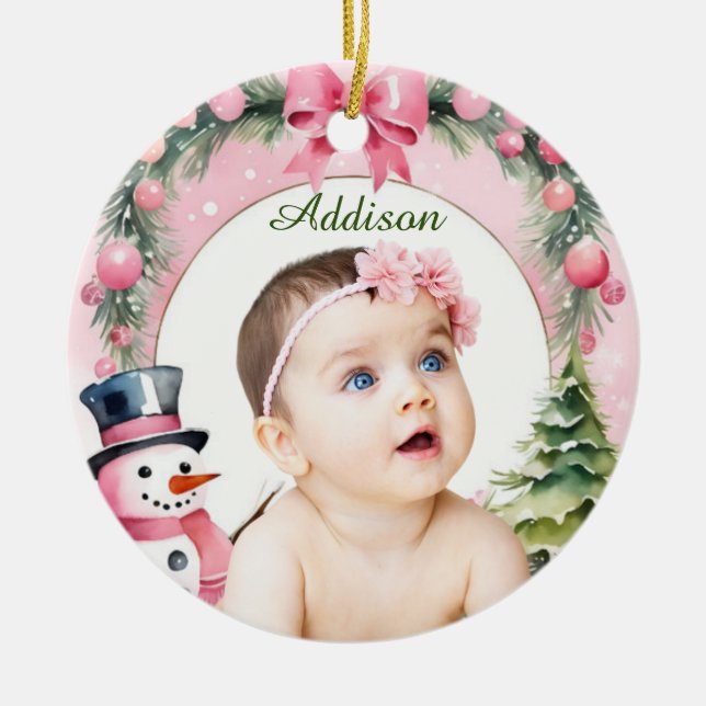 Snowflake Framed Ornament - Personalised (Front)