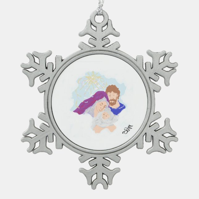 Snowflake Framed Ornament Saviour is Born (Front)