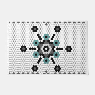 Snowflake Fun Winter Farmhouse Tile Pattern Doormat