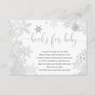 Snowflake gender neutral baby shower book request enclosure card