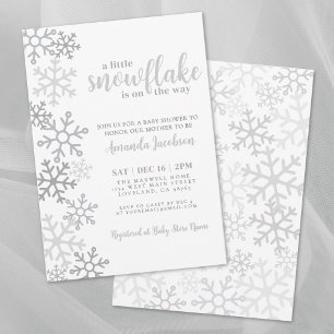 Snowflake Gender Neutral Winter Baby Shower Invitation