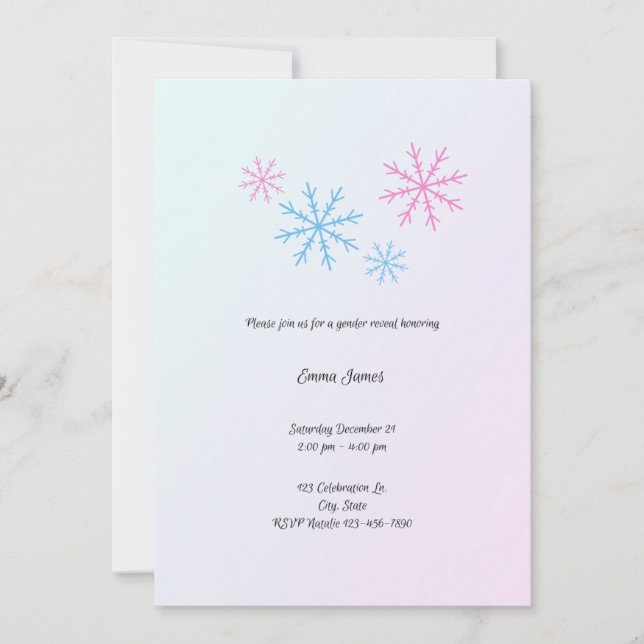 Snowflake Gender Reveal Invitation (Front)
